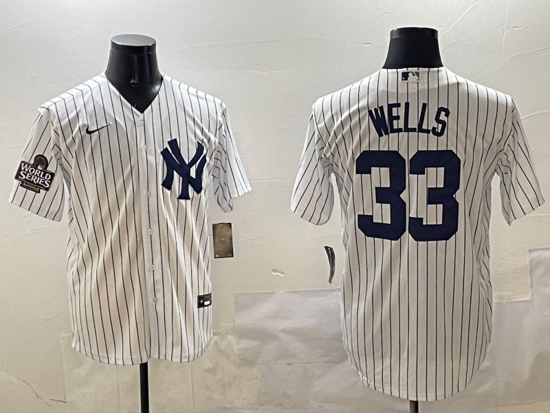 Men New York Yankees #33 Wells White Stripe Game 2025 Nike MLB Jersey style 3->new york yankees->MLB Jersey